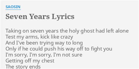 7 years lyrics|7 years lyrics saosin.